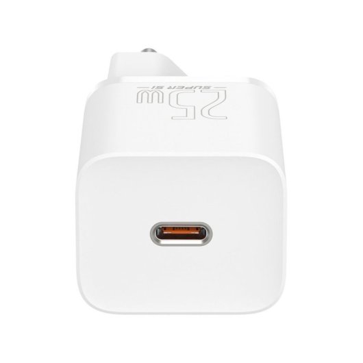 Cargador Baseus TZCCSUP-L01 25W Super Si USB-C 1 Puerto Carga Rápida Blanco 1m