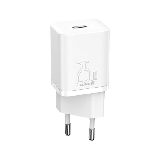 Cargador Baseus TZCCSUP-L01 25W Super Si USB-C 1 Puerto Carga Rápida Blanco 1m