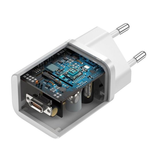 Cargador Baseus TZCCSUP-L01 25W Super Si USB-C 1 Puerto Carga Rápida Blanco 1m