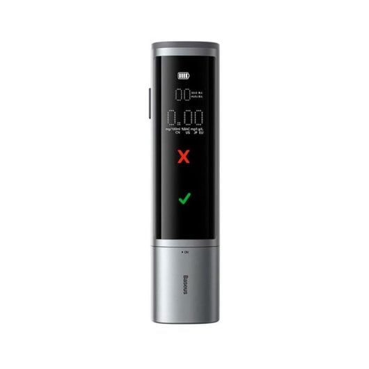Alcoholímetro Baseus SafeJourney ProGrey Sensor Alta Precisión Pantalla LCD Multifunción
