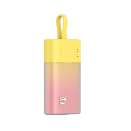 Powerbank Baseus Popsicle 5200mAh 20W USB-C Lightning Integriert Gelb/Pink