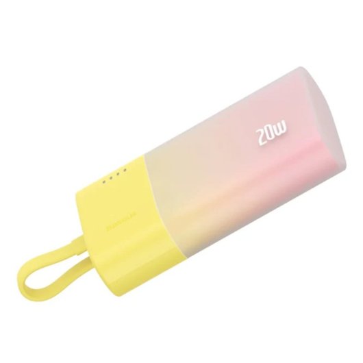 Powerbank Baseus Popsicle 5200mAh 20W USB-C Lightning Integriert Gelb/Pink