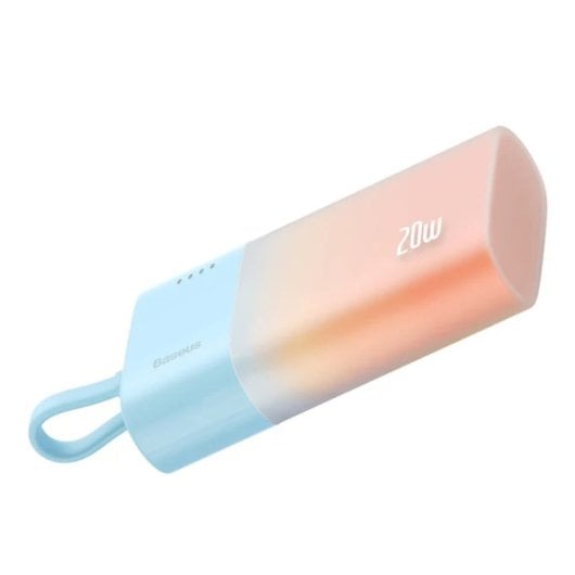 Powerbank Baseus Popsicle 5200mAh 20W Lightning Integrado Azul/Naranja Compacto