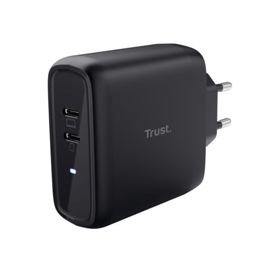 Chargeur USB-C double port Trust Maxo 65 W, charge rapide universelle PPS, noir