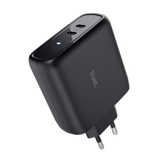 Chargeur USB-C double port Trust Maxo 65 W, charge rapide universelle PPS, noir