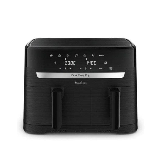 Moulinex Dual Easy Fry EZ901N Freidora de Aire Doble 8.3 L Independiente 2450W  Negra