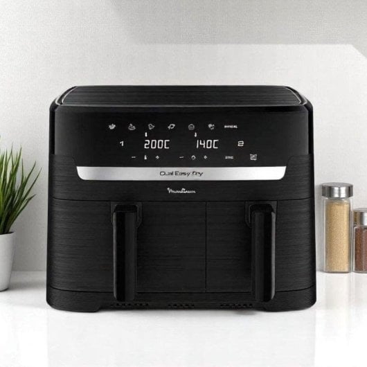Moulinex Dual Easy Fry EZ901N Freidora de Aire Doble 8.3 L Independiente 2450W  Negra
