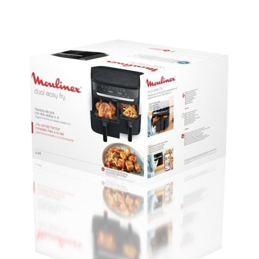 Moulinex Dual Easy Fry EZ901N Freidora de Aire Doble 8.3 L Independiente 2450W  Negra
