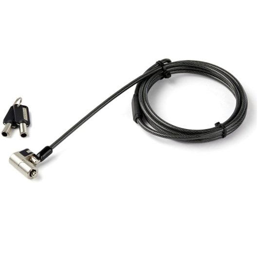 Cable Seguridad STARTECH 2m Acero Llave Universal K-Slot Nano Wedge Slot LTULOCKKEY Rotación 360° Negro