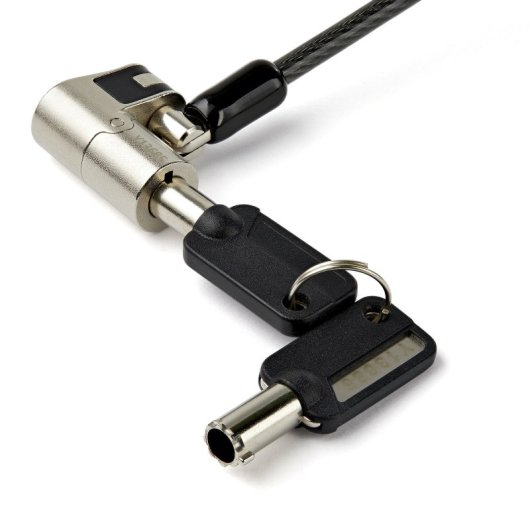 Cable Seguridad STARTECH 2m Acero Llave Universal K-Slot Nano Wedge Slot LTULOCKKEY Rotación 360° Negro