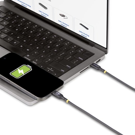 Câble de charge USB-C 3 m 240 W certifié USB-IF noir StarTech EPR TPE haute durabilité
