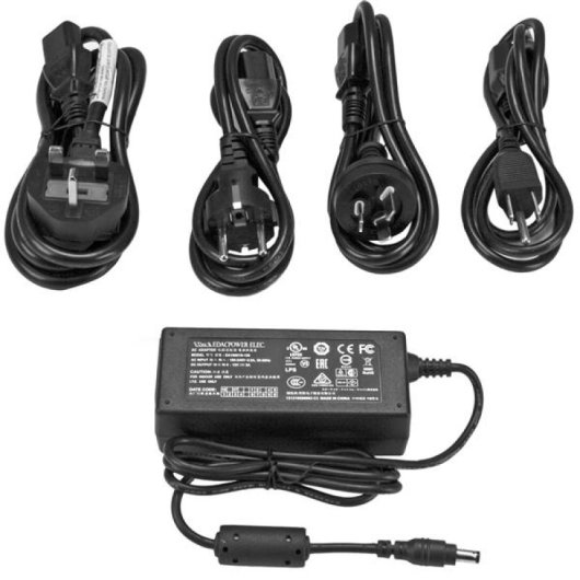 Fuente de Alimentación StarTech 12V 5A Universal CE FCC UL SVA12M5NA Conector Tipo M y Cables AU/EU/JP/NA/UK