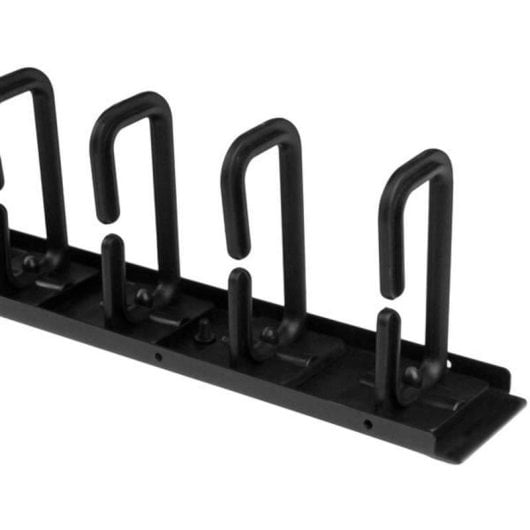Panel Gestión de Cables StarTech 0U 1,8m Anillas en D Acero Negro para Rack 40U