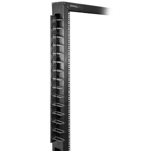 Panel Gestión de Cables StarTech 0U 1,8m Anillas en D Acero Negro para Rack 40U