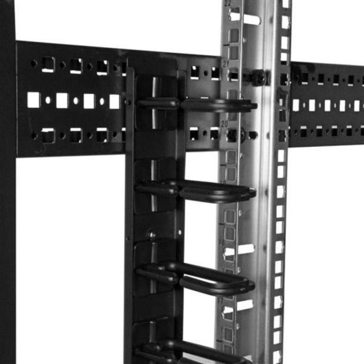 Panel Gestión de Cables StarTech 0U 1,8m Anillas en D Acero Negro para Rack 40U