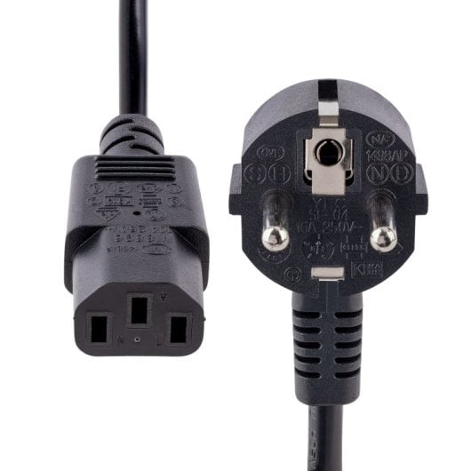 Fuente de Alimentación StarTech 250V 10A 3m Schuko a C13 18AWG Negro Profesional