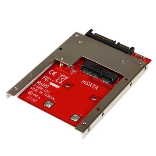 Adaptador mSATA SSD StarTech SAT32MSAT257 SATA 2,5'' 6 Gbps Marco Abierto Negro Rojo Plata