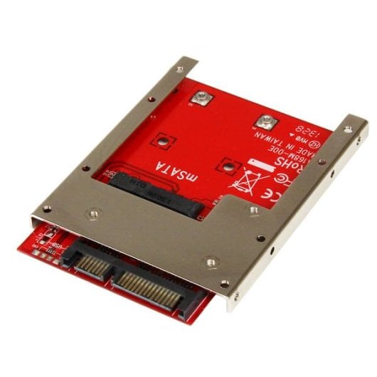 Adaptador mSATA SSD StarTech SAT32MSAT257 SATA 2,5'' 6 Gbps Marco Abierto Negro Rojo Plata