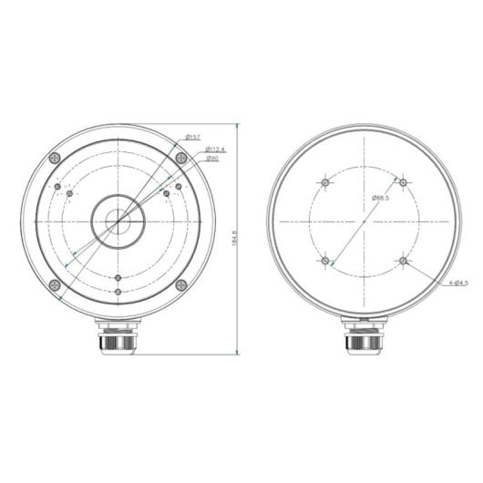 Caixa de Ligações Hikvision DS-1280ZJ-M(BLACK) Alumínio Preto para Câmaras dome exterior/interior