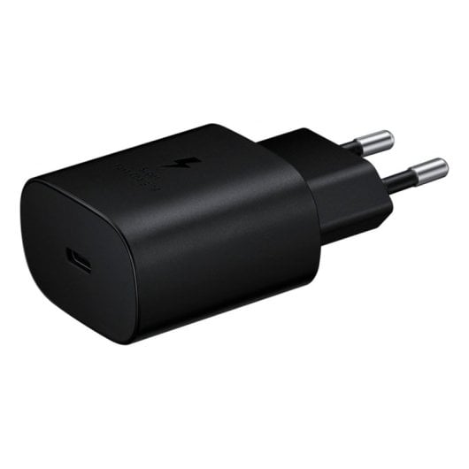 Cargador Samsung Fast Charger 25W USB-C Negro Portátil y Carga Súper Rápida