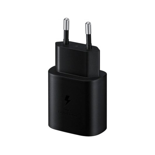 Cargador Samsung Fast Charger 25W USB-C Negro Portátil y Carga Súper Rápida