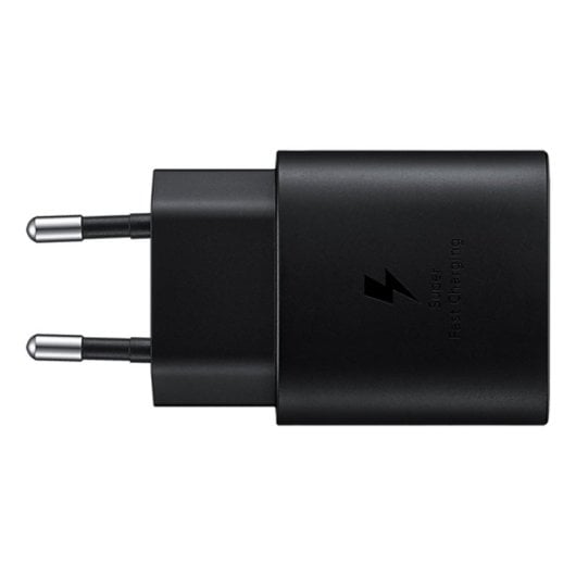 Cargador Samsung Fast Charger 25W USB-C Negro Portátil y Carga Súper Rápida