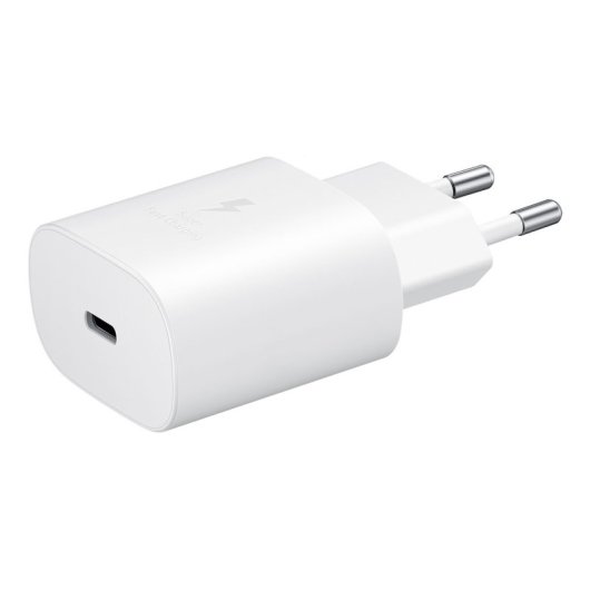 Cargador rápido Samsung USB Tipo C 25W Blanco compatible PD 3.0 a granel
