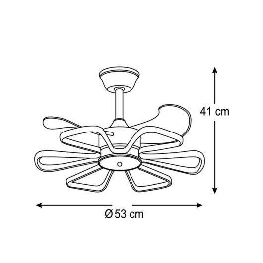 Ventilador de Techo Bel Air Enebro Motor DC 30W Luz LED, 6 Velocidades, Mando