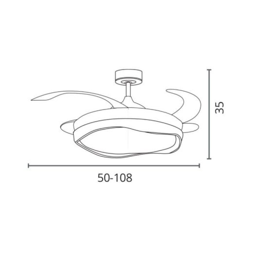 Ventilatore da soffitto Bel Air Almati DC 4 pale LED 72W Bianco Nero