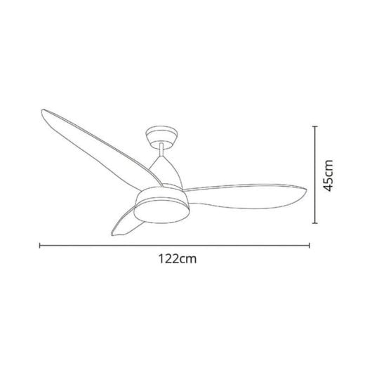 Ventilatore da soffitto Lumit Marino DC 14W 3 pale LED 16W telecomando