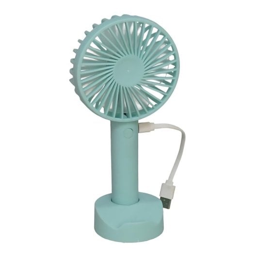 Ventilador de mano Gerimport Recargable USB 3 Velocidades Motor Silencioso ABS Portátil