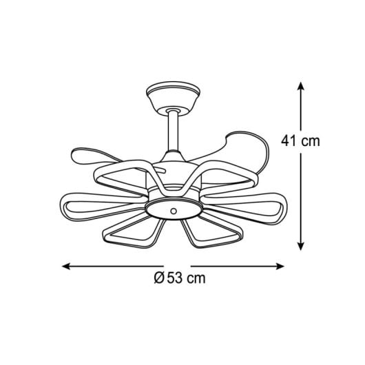 Ventilateur de plafond Bel Air Enebro DC 30 W 4 100 m³/h avec éclairage LED, 6 vitesses et télécommande