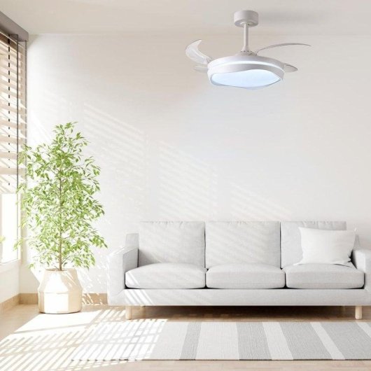 Ventilador de techo Bel Air Almati 4 aspas retráctiles LED 72W 6480lm blanco o negro