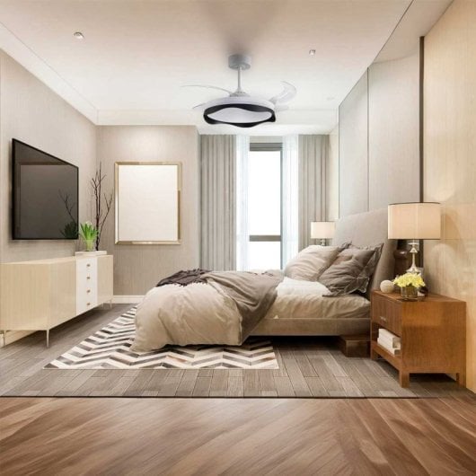 Ventilador de techo Bel Air Home Olas LED 72W 4 aspas retráctiles 6 velocidades Mando a distancia