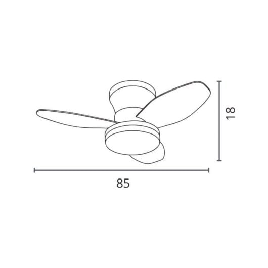 Ventilador de techo Bel Air Home Tauro 3 aspas 85 cm LED 48W DC mando
