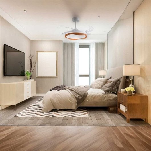 Ventilador de techo Bel Air Home Olas DC 4 aspas retráctiles LED 72W mando a distancia