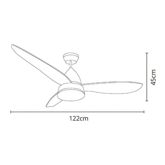 Ventilador de techo Lumit Marino DC 3 aspas 6 velocidades LED 16W 4000K 1600lm Mando