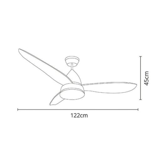 Ventilador de techo Lumit Marino 3 aspas DC LED 16W mando temporizador