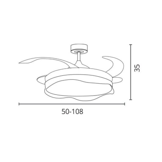Ventilador de techo Bel Air Olas DC LED 72W 4 aspas retráctiles mando remoto