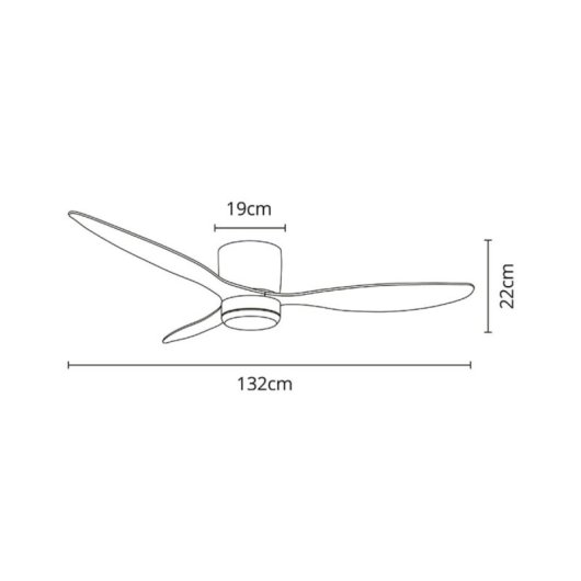 Ventilador de techo Lumit Nasim DC 132cm 3 aspas reversibles mando LED 1600lm