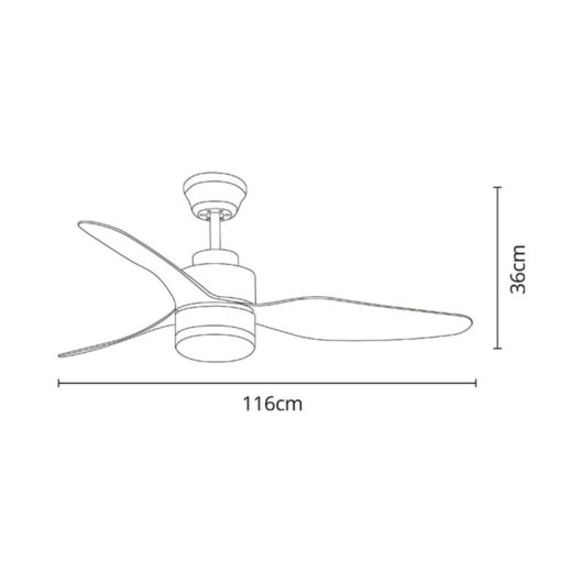 Ventilador de Techo Lumit Poniente 116cm Motor DC 3 Aspas Mando Luz LED 4000K