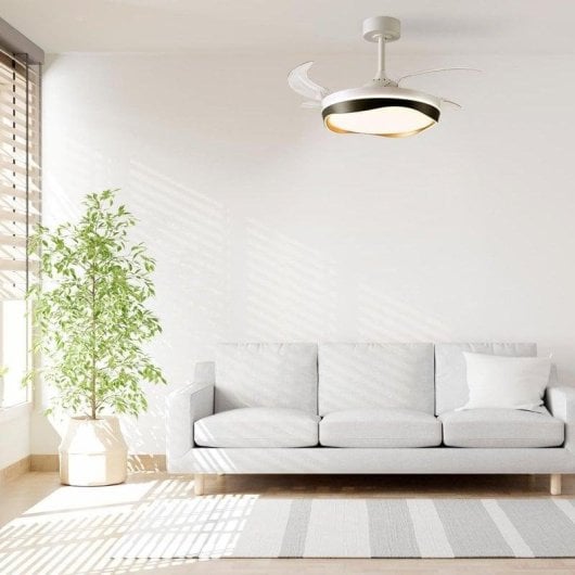 Ventoinha de teto Bel Air Home Almati DC LED 72W pás retráteis preto