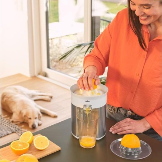 Braun CitrusQuick 5 CJ 5050 Entsafter, Edelstahl, 60 W, XL, Anti-Tropf-Ausguss