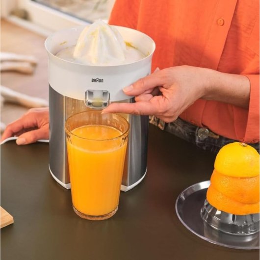 Braun CitrusQuick 5 CJ 5050 Entsafter, Edelstahl, 60 W, XL, Anti-Tropf-Ausguss