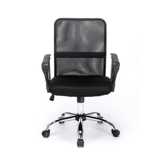 Basik Line Kibo Cadeira de Escritório em Tecido/PVC com Encosto Alto, Apoios de Braços e Altura Regulável Máx.136Kg Preta