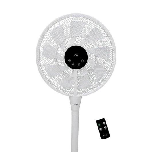 Ventilador de pie HTW VP-25YM 25W Motor DC 6 velocidades Pantalla Digital Blanco