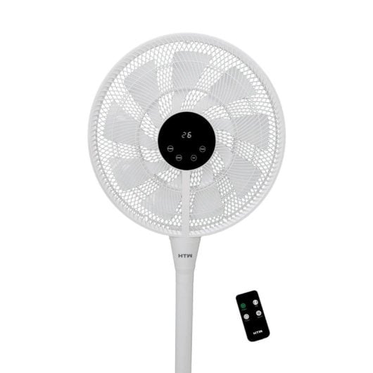 Ventilador de pie HTW VP-25YM 25W Motor DC 6 velocidades Pantalla Digital Blanco