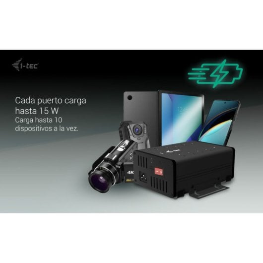 Hub in metallo i-tec a 10 porte USB-C 5 Gbps, ricarica da 15 W per porta, protezione avanzata