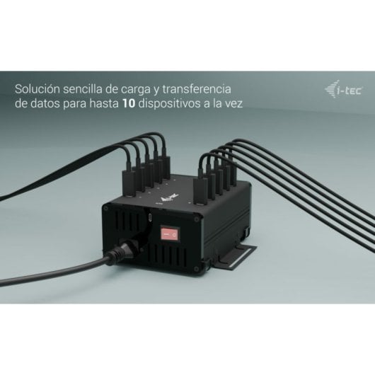 Hub in metallo i-tec a 10 porte USB-C 5 Gbps, ricarica da 15 W per porta, protezione avanzata