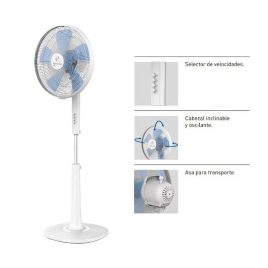 Ventilateur sur pied S&P Artic Wind 400CN 55W 5 pales oscillant et inclinable poignée de transport